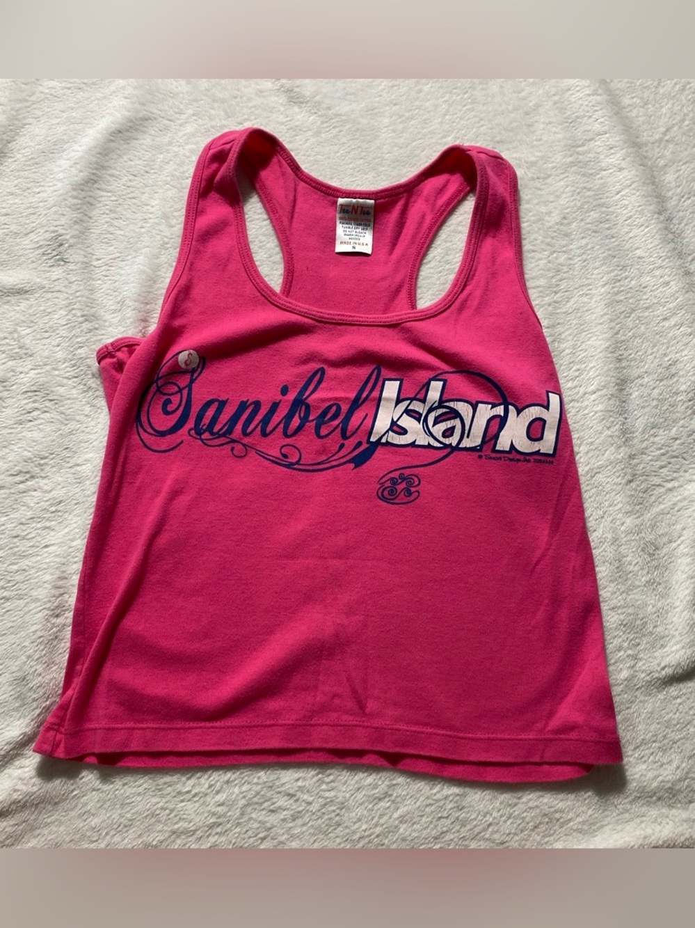 Sanibel Island Women's Hot Pink Racerback Tank Top